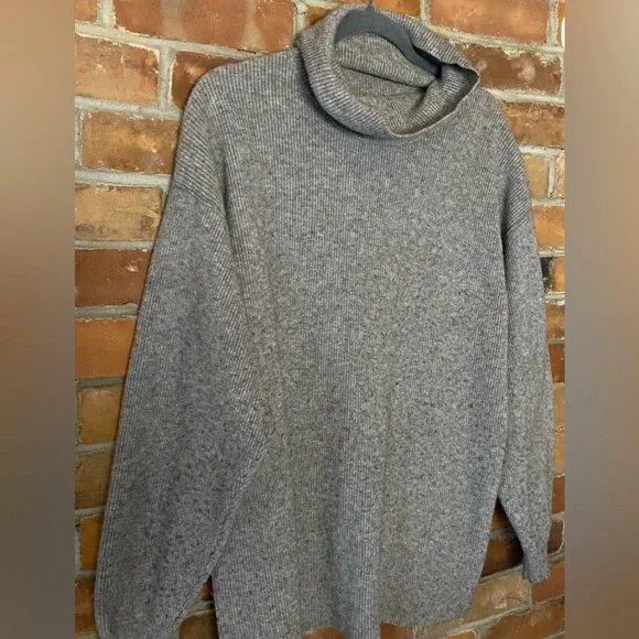 FREE PEOPLE ribbed knit turtleneck sweater grey size medium - Picture 4 of 9